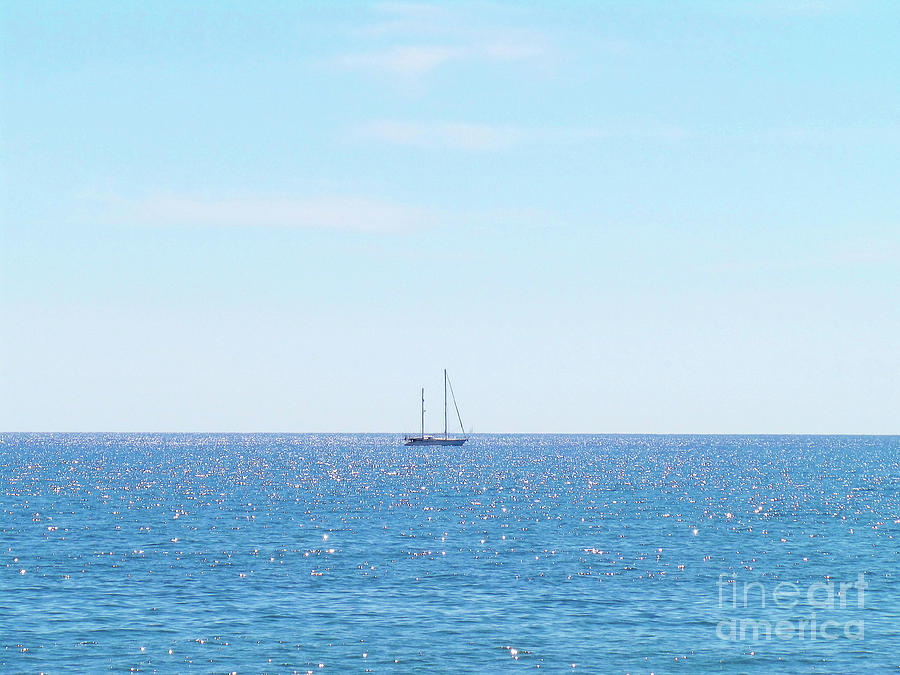 Sea, yacht, Sky, Blue Photograph by Francesca Mackenney