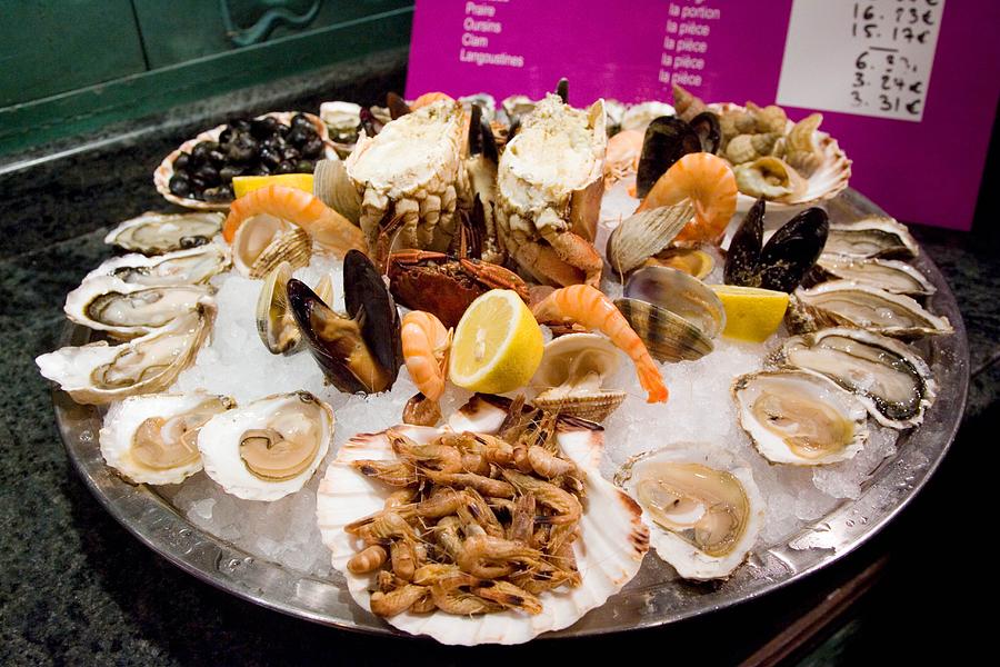 Seafood Platter, Paris, France Photograph by Tim Graham Seafood Platter, Paris, France Photograph by Tim Graham
