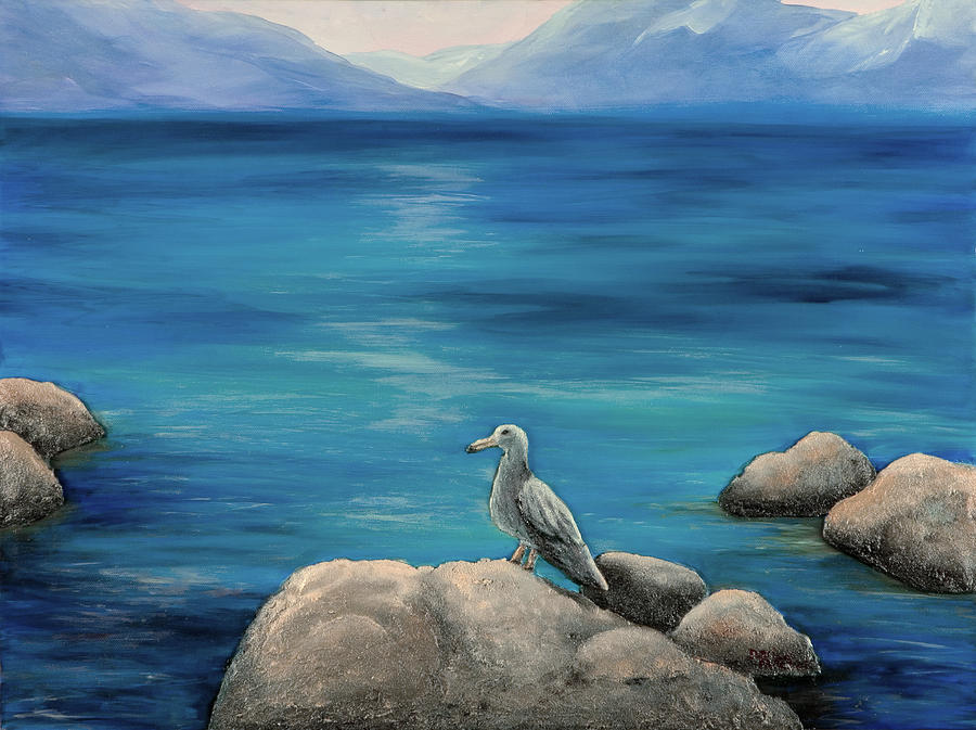 Seagull At Lake Tahoe Painting by Darice Machel McGuire