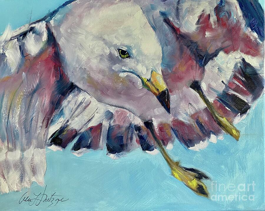 Seagull Flight Painting by Alan Metzger