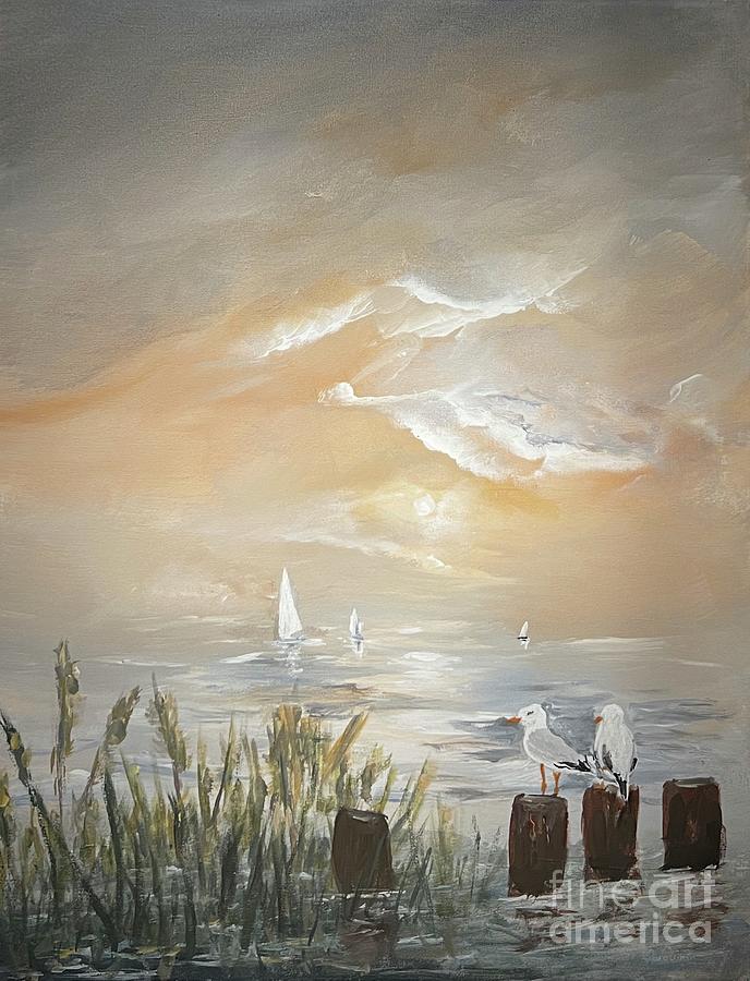 Seagull  Painting by Miroslaw  Chelchowski