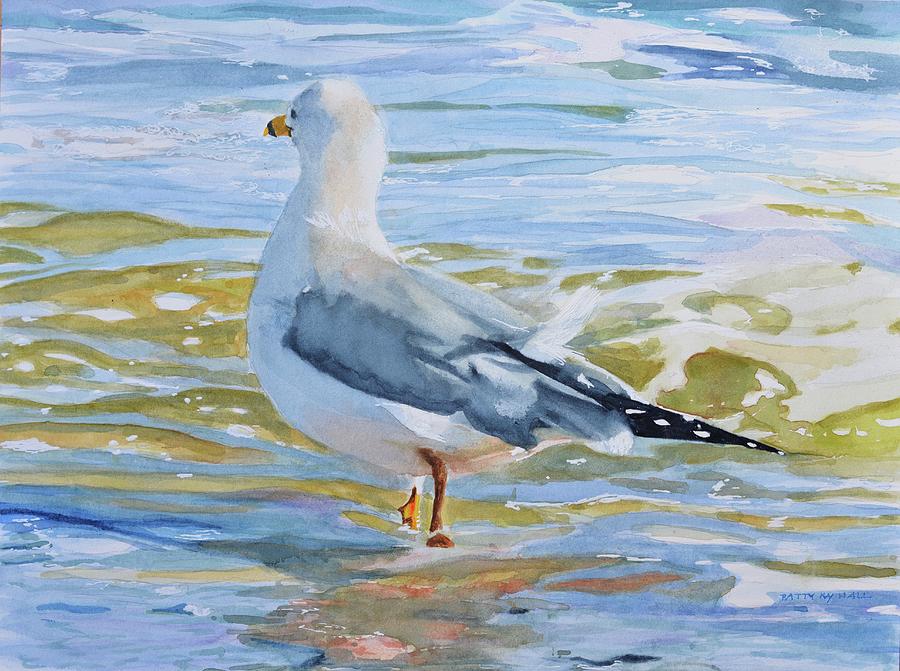 Seagull Wading Painting by Patty Kay Hall