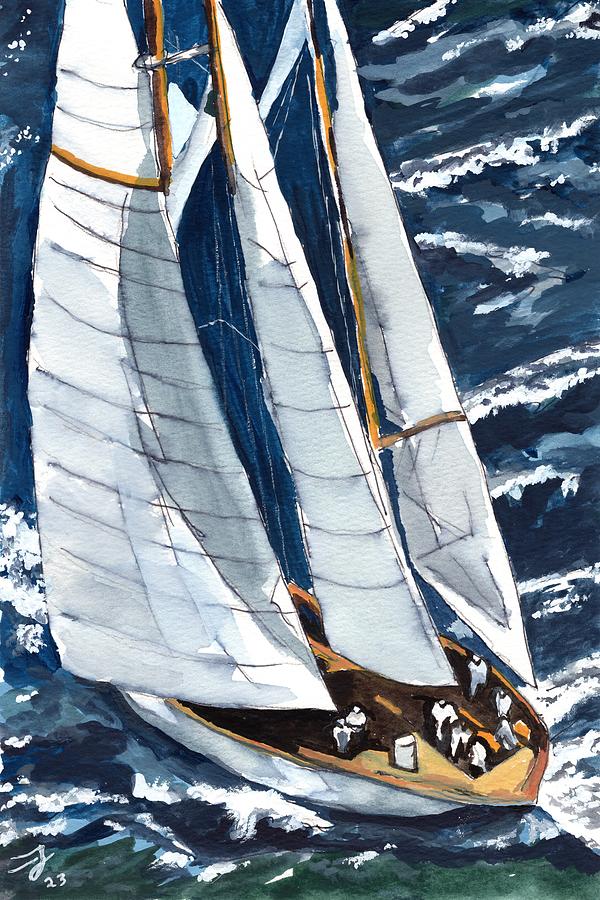 Boat Painting - Seagulls View by Tom Jenkins