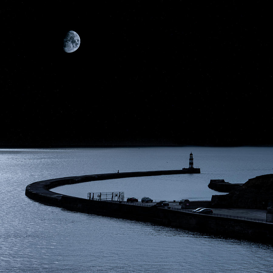 Seaham pier by moonlight 641 Photograph by Philip Chalk Photography ...