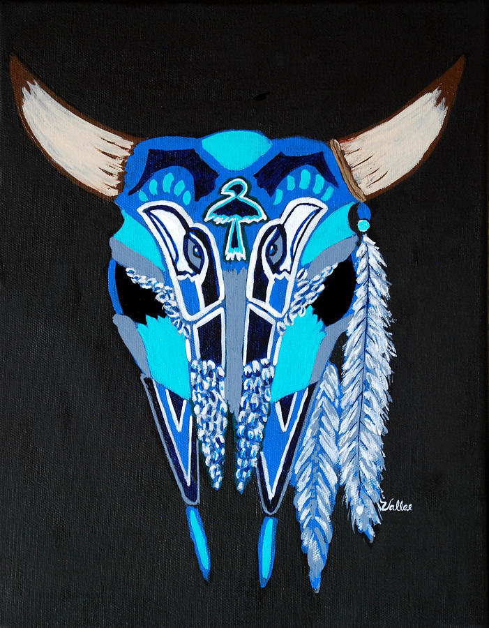 Seahawk Skull Painting by Vallee Johnson