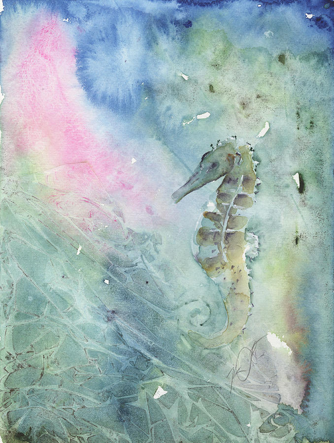 Seahorse 4 Painting by Kathy Lamontagne - Fine Art America