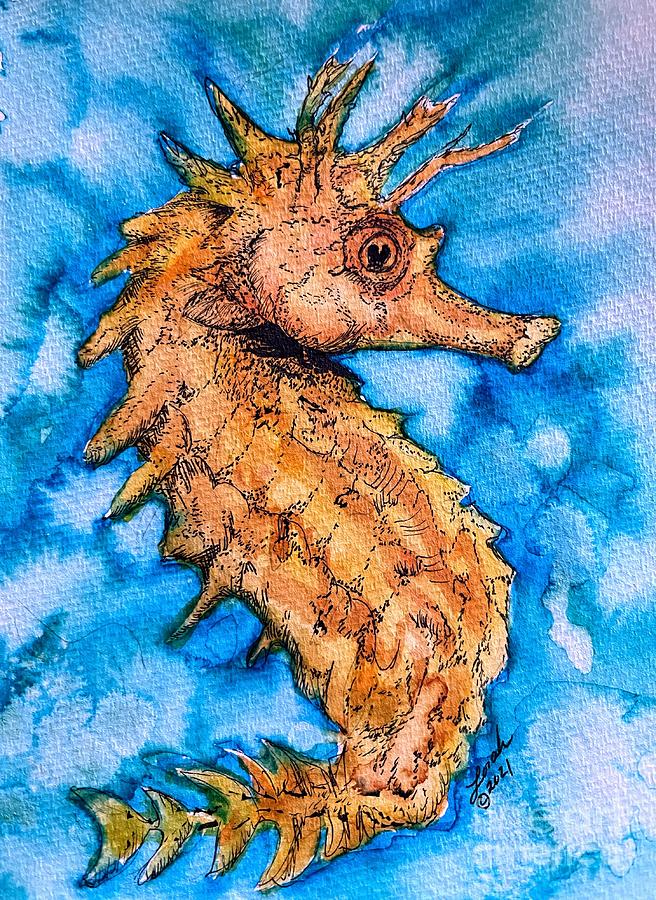 Seahorse  Painting by Lora Tout