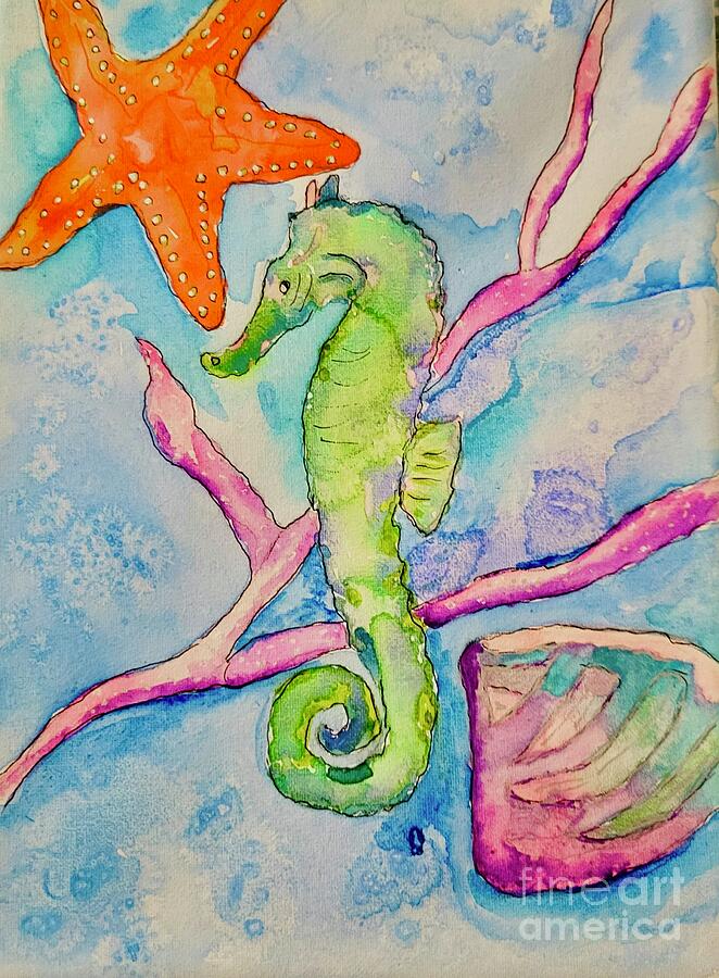 Seahorse Painting by Cathy Rutherford - Fine Art America