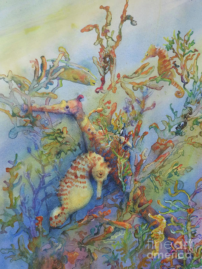 Seahorse Crossing Painting by Nancy Charbeneau