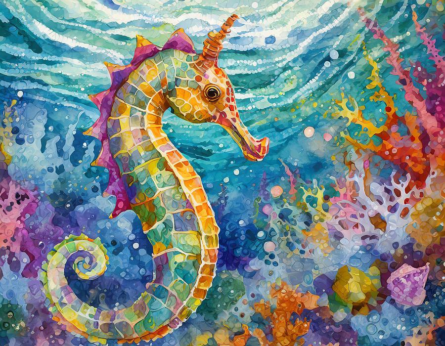 Seahorse Fantasia Mixed Media by Susan Rydberg