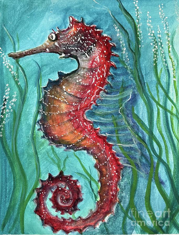 Seahorse King Painting by Jennifer Wallens - Fine Art America