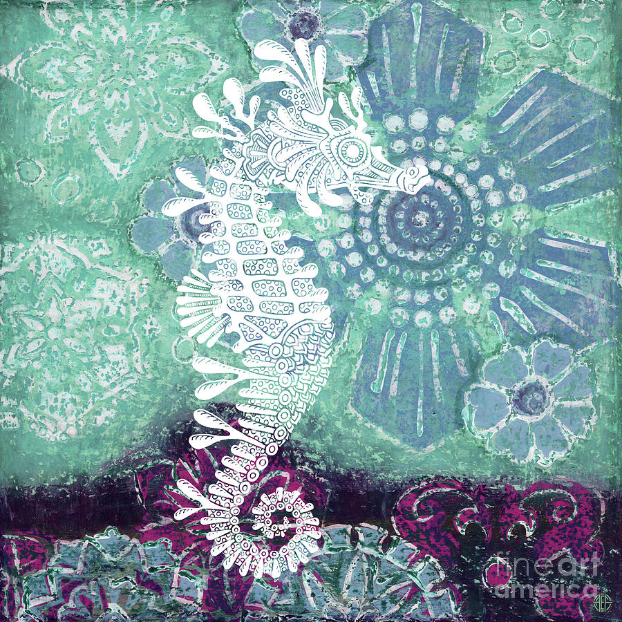 Seahorse Oceanic Abstract Painting by Amy E Fraser Seahorse Oceanic Abstract Painting by Amy E Fraser