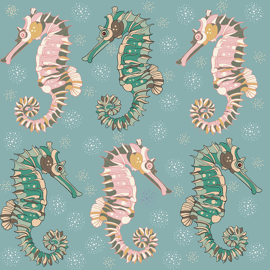 Seahorses Digital Art by Kim Prowse
