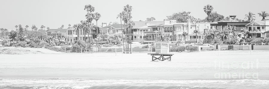 Seal Beach California Skyline Black and White Photo Photograph by Paul Velgos