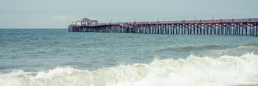 Seal Beach Pier Crashing Wave Panorama Photo Photograph by Paul Velgos