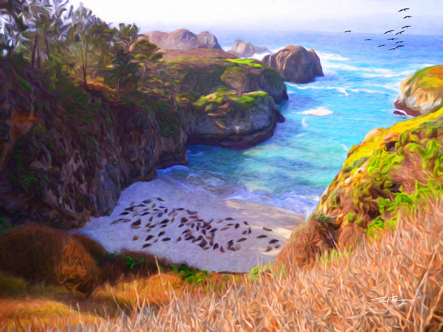 Seal Beach, Carmel, California Painting by Trask Ferrero