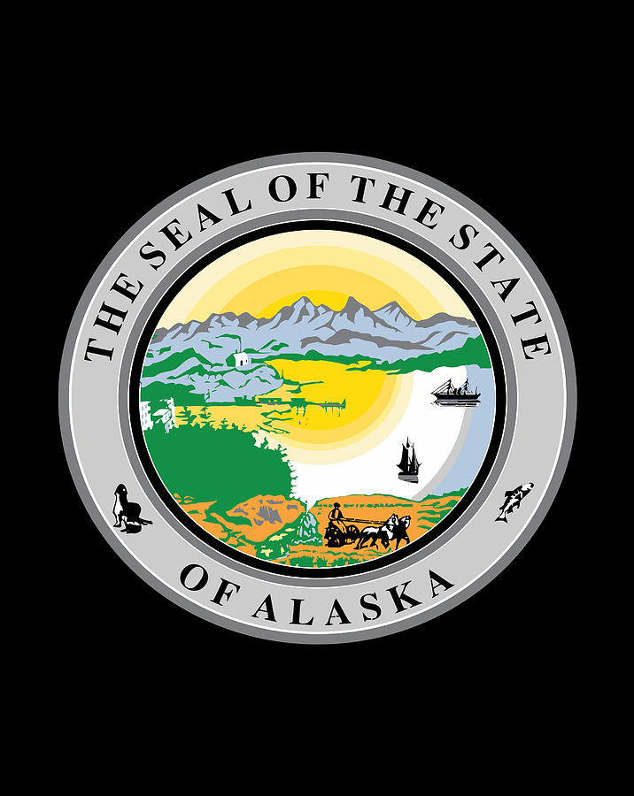 Seal Of Alaska State Sleevy Drawing by Lucy Wilk