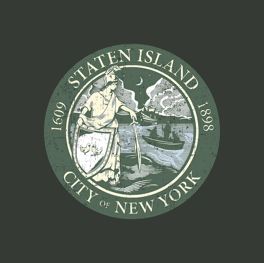 Seal of Staten Island New York symbol logo Painting by Mary Turner ...