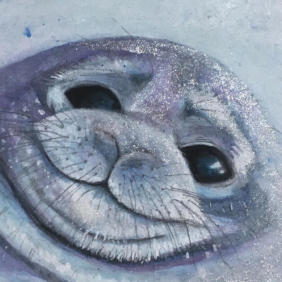 Seal Painting - Seal Sparkle by Sharon May Nicol Seal Painting - Seal Sparkle by Sharon May Nicol