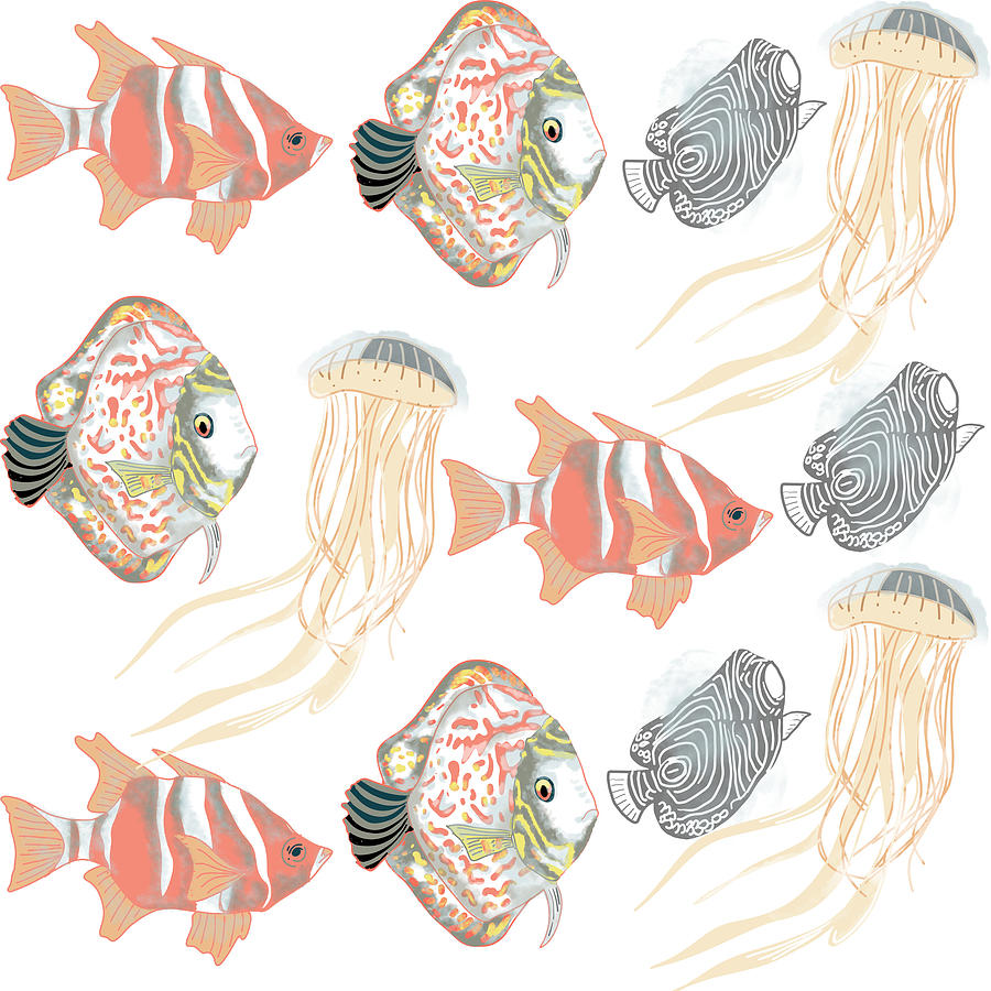 Fish Painting - Sealife Pattern by Marshal James