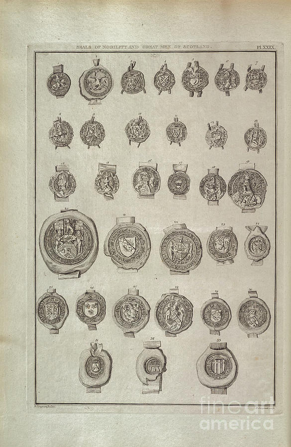 Seals of Scottish nobility m3 Drawing by Historic Illustrations - Fine ...