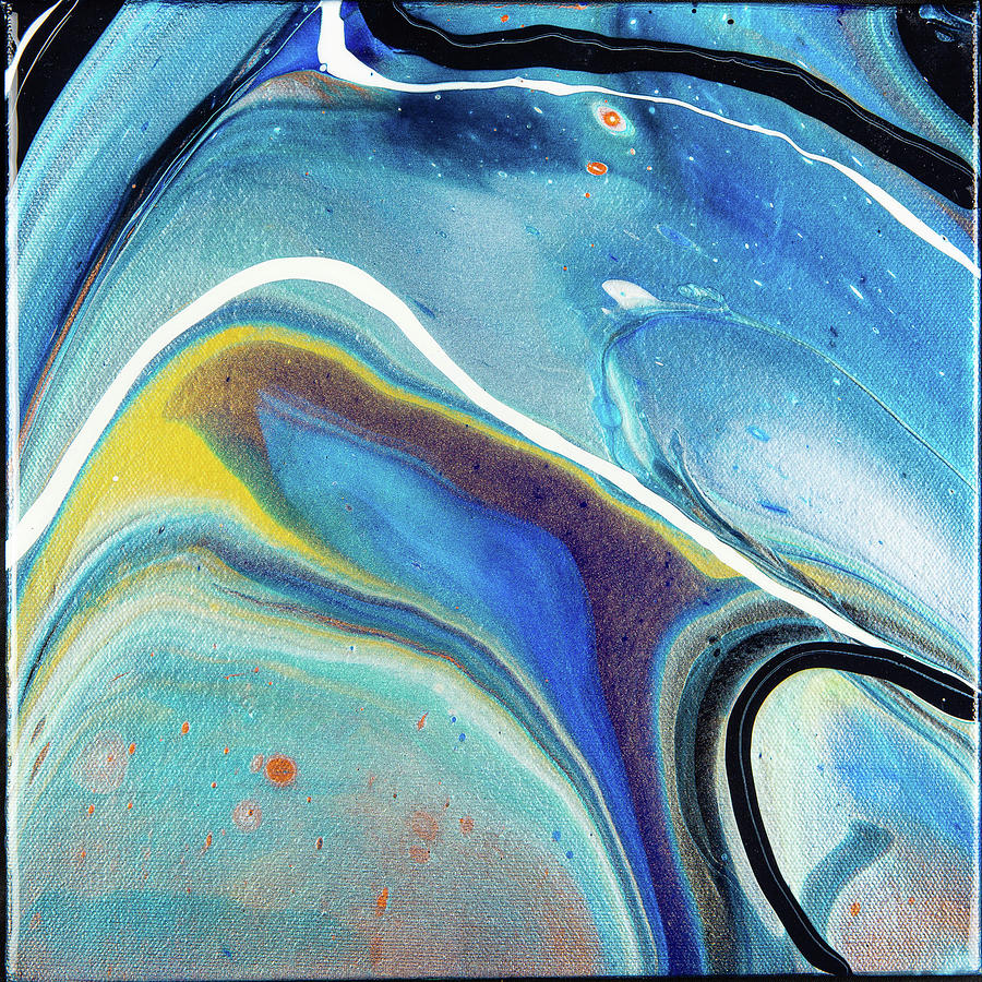 Seames - Colorful Flowing Liquid Marble Abstract Contemporary Acrylic Painting Digital Art by Sambel Pedes