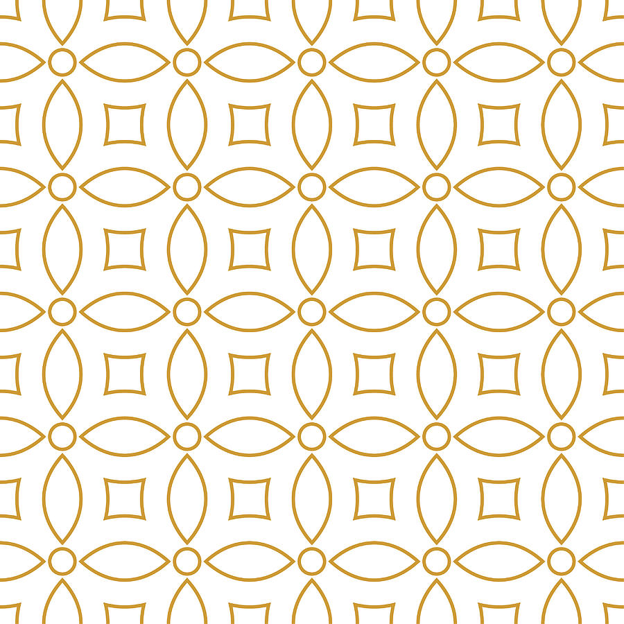Seamless background pattern - gold wallpaper - vector Illustration Drawing by Poligrafistka