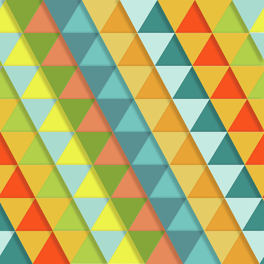 Seamless Colored Triangle Pattern - 02 Digital Art