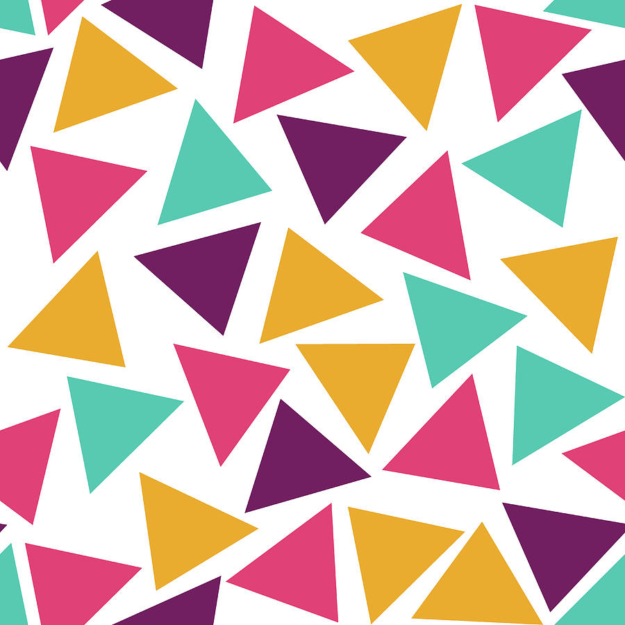 Seamless Colorful Triangle Pattern - 01 Digital Art by Studio Grafiikka ...