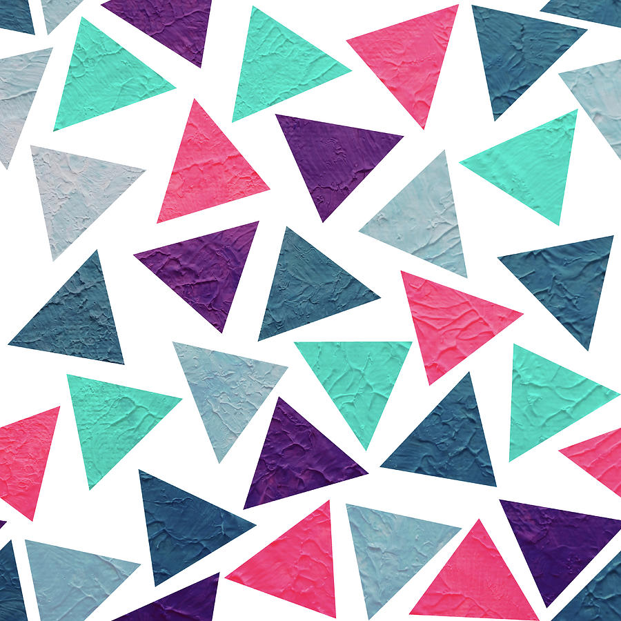 Seamless Colorful Triangle Pattern - 05 Digital Art by Studio Grafiikka ...