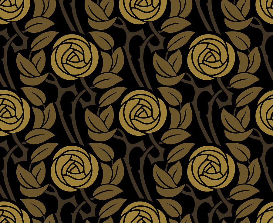 Seamless floral rose pattern Drawing by Discan