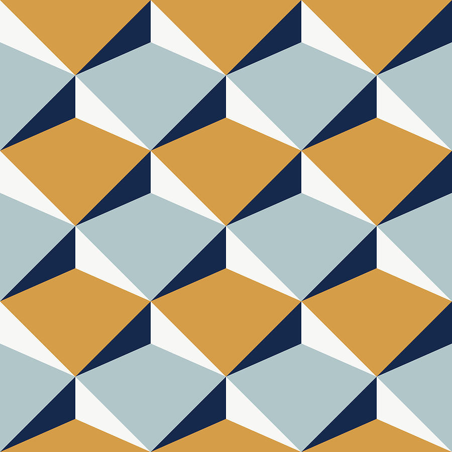 Seamless geometric pattern with 3d effect Drawing by Julien - Fine Art  America