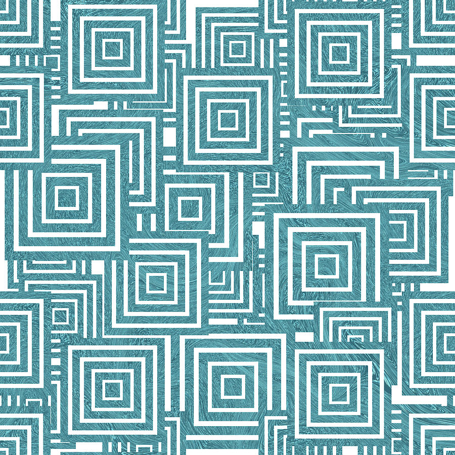 Seamless Geometric Square Pattern - 03 Digital Art