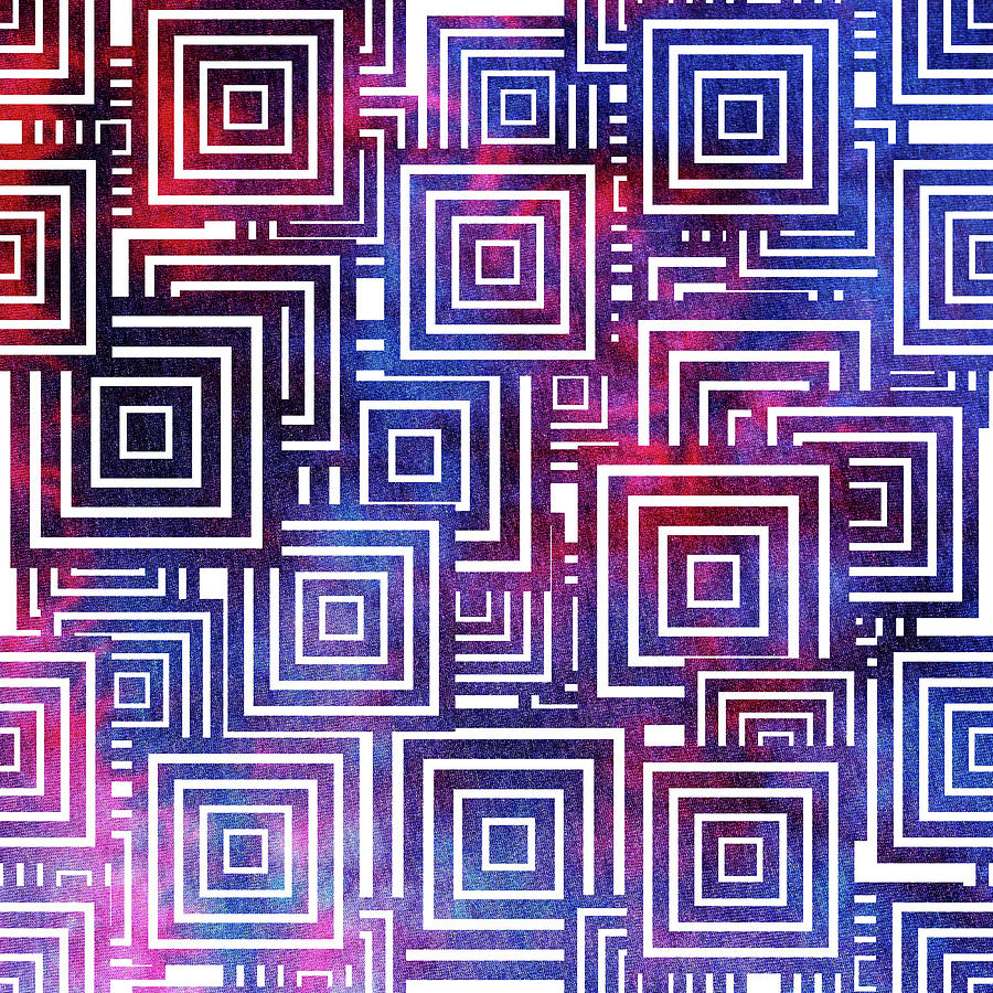 Seamless Geometric Square Pattern - 06 Digital Art