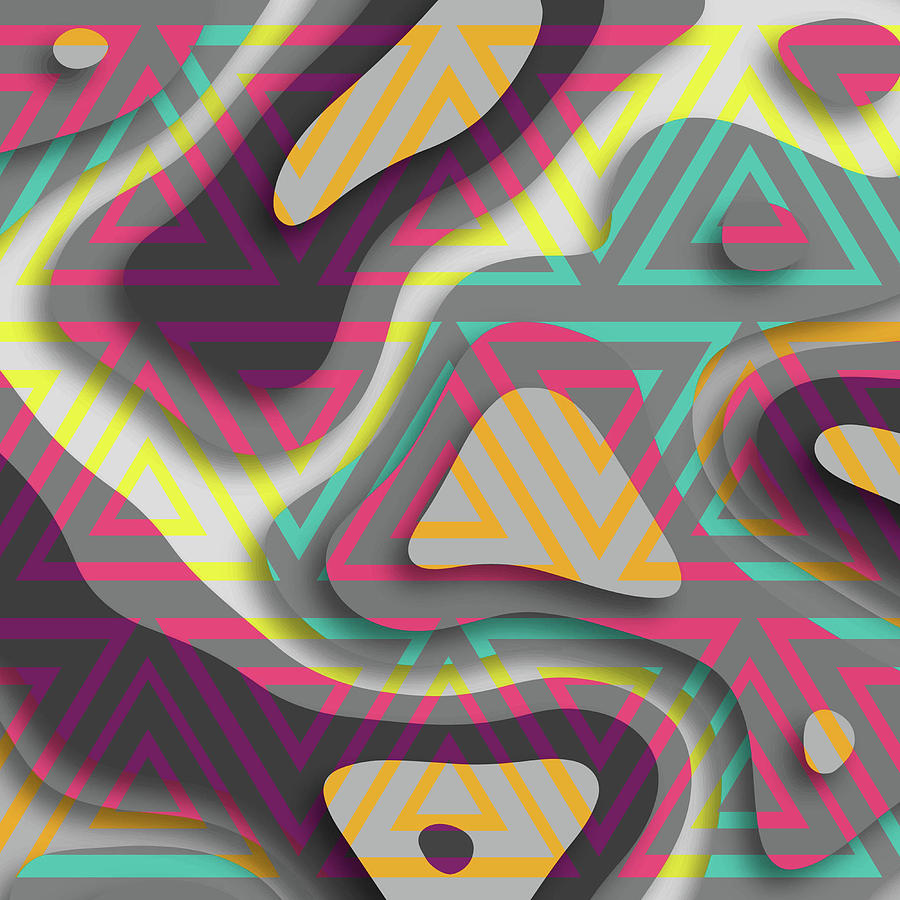 Seamless Geometric Triangle Pattern - 06 Digital Art