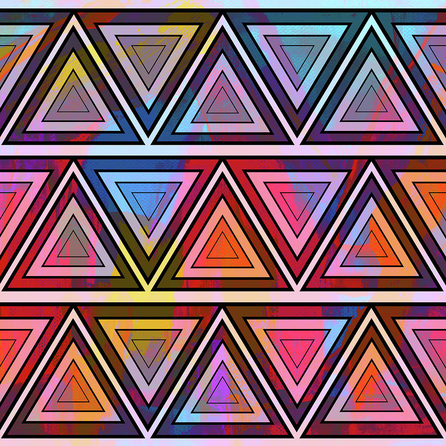 Seamless Geometric Triangle Pattern - 10 Digital Art by Studio Grafiikka