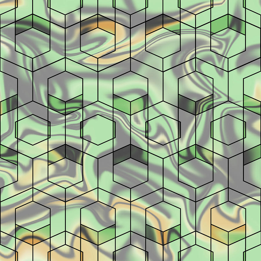 Seamless Geometrical Hexagonal Pattern - 06 Digital Art