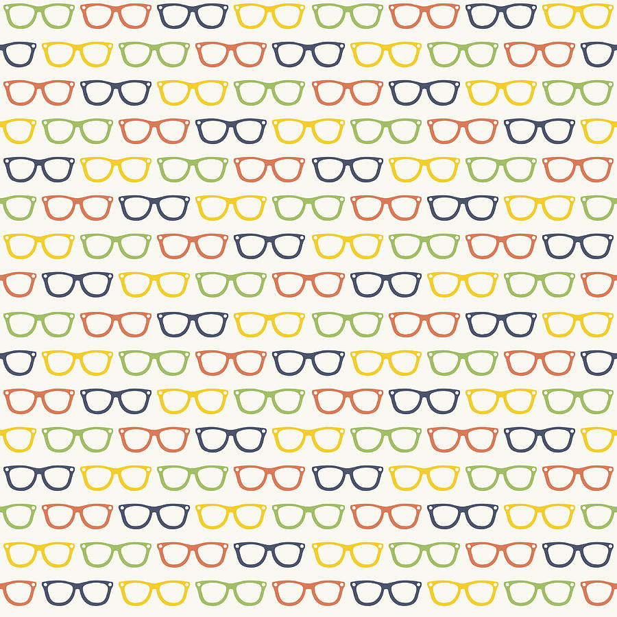 Seamless Glasses Pattern Drawing by Razberry
