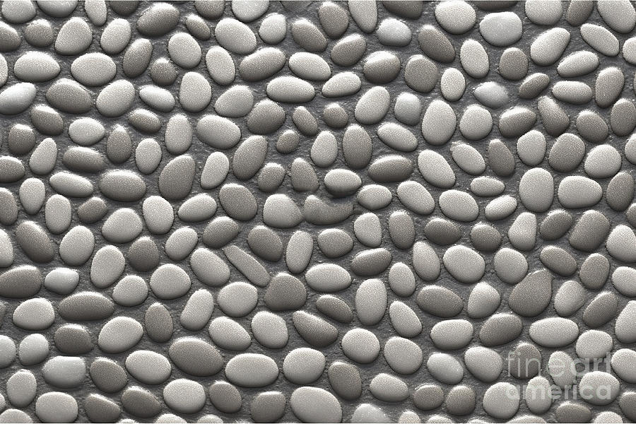 Vintage Painting - Seamless Grey Cobblestone Background Texture Tileable Shiny Smooth Beach Or River Stones Wallpaper Pattern Vintage Cottagecore Walkway Floor Or Wall Backdrop High Resolution 3d Rendering by N Akkash