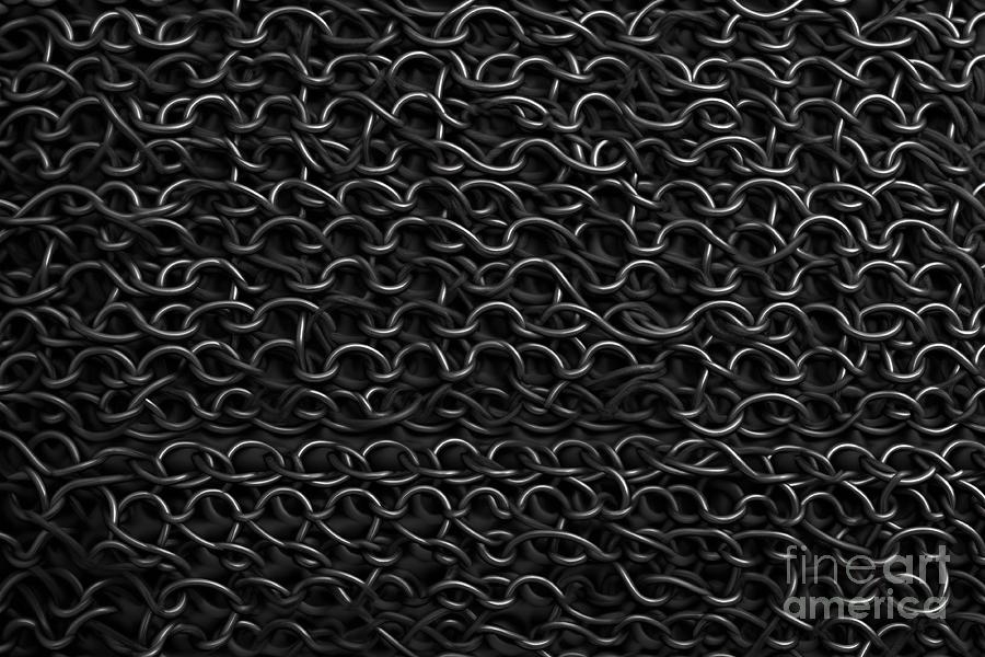Seamless Grungy Dark Black Chain Mail Background Texture Tileable Steel  Gray Medieval Military Hauberk Metal Rings Chainmail Armor Cosplay Repeat  Pattern High Resolution Backdrop 3d Rendering Painting by N Akkash - Fine