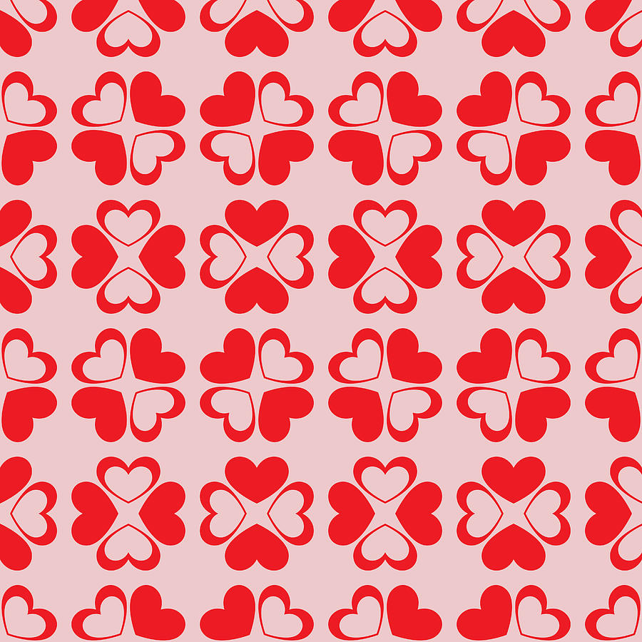 Seamless hearts background Drawing by LongQuattro
