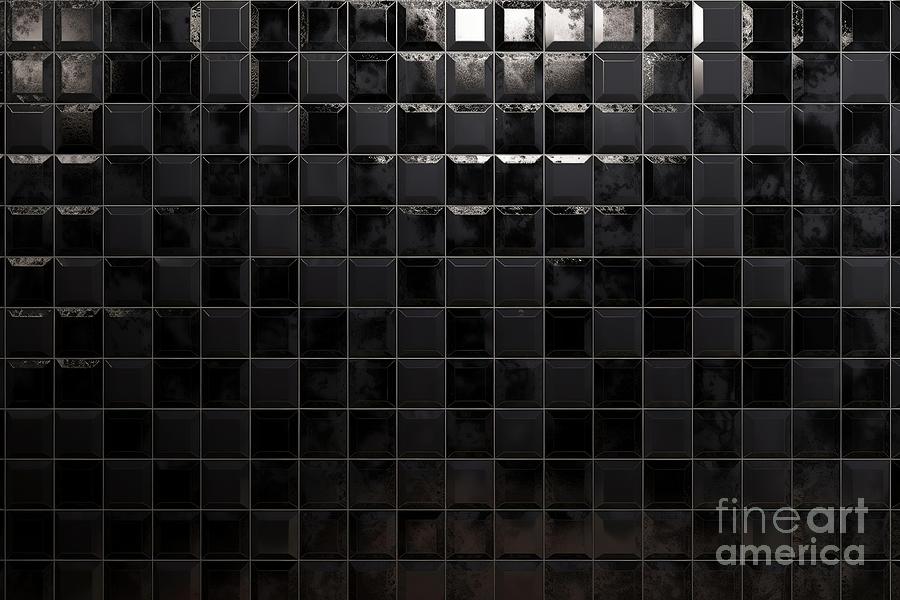 Seamless Modern Glossy Black Ceramic Tile Background Texture Luxury Shiny  Natural Stone Mosaic Kitchen Or Bathroom Wall Floor Or Countertop An  Elegant High Resolution Tileable Pattern 3d Rendering Painting by N Akkash 