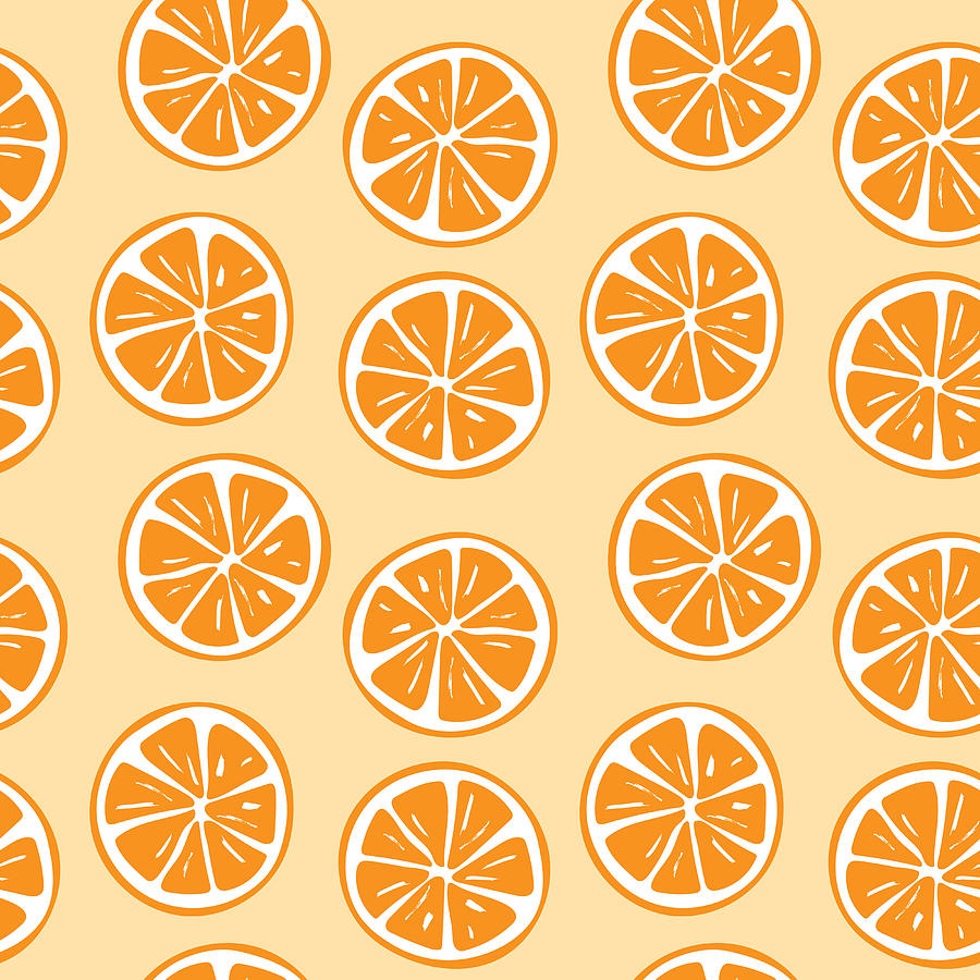 Seamless orange slice pattern illustration Drawing by Jennifer Kosig