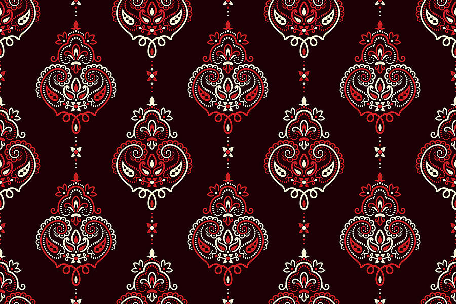 Seamless Pattern Based On Ornament Paisley Bandana Print Vector Background  Stock Illustration - Download Image Now - iStock