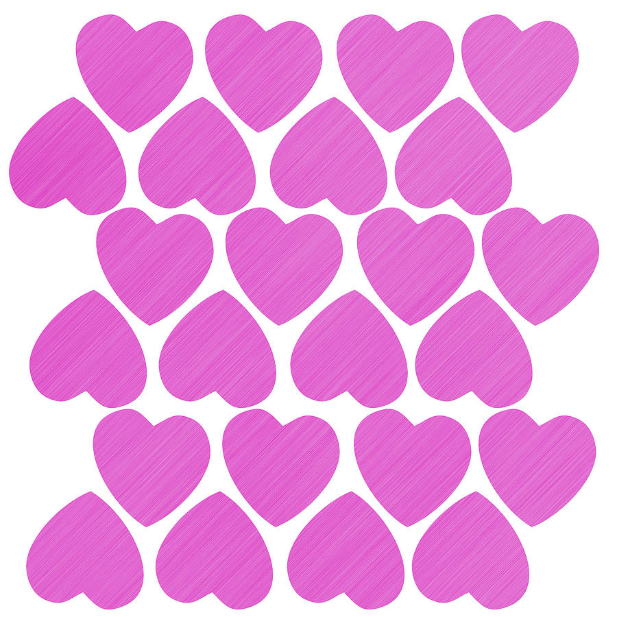 Pattern Digital Art - Seamless pattern with big pink hearts by Elena Sysoeva Pattern Digital Art - Seamless pattern with big pink hearts by Elena Sysoeva