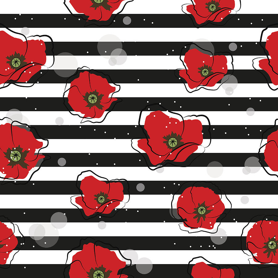 Seamless pattern with daisy flowers Drawing by Debopre