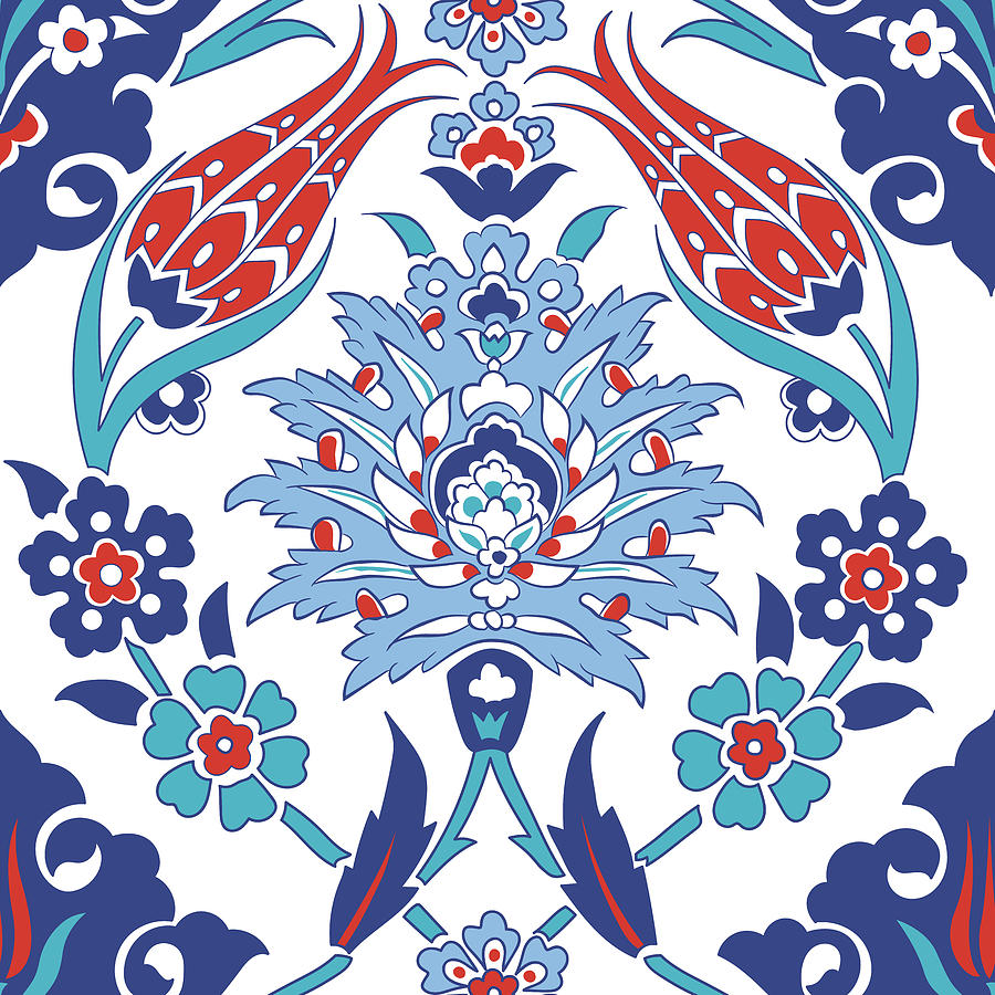 Seamless pattern with traditional turkish style Drawing by Julien - Fine  Art America