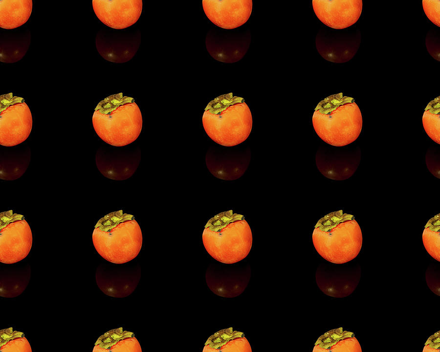 Seamless persimmon fruit pattern Photograph by Fabiano Di Paolo