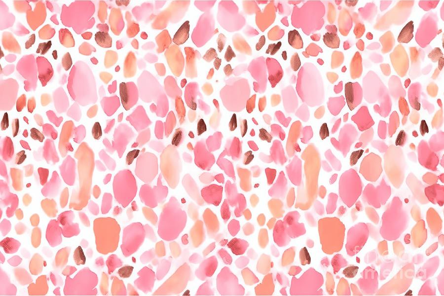 Seamless Playful Hand Painted Watercolor Light Pastel Pink Leopard Print  Fabric Pattern Abstract Cute Spotted Animal Fur Background Texture Girl S  Birthday Baby Shower Or Nursery Wallpaper Design Painting by N Akkash 
