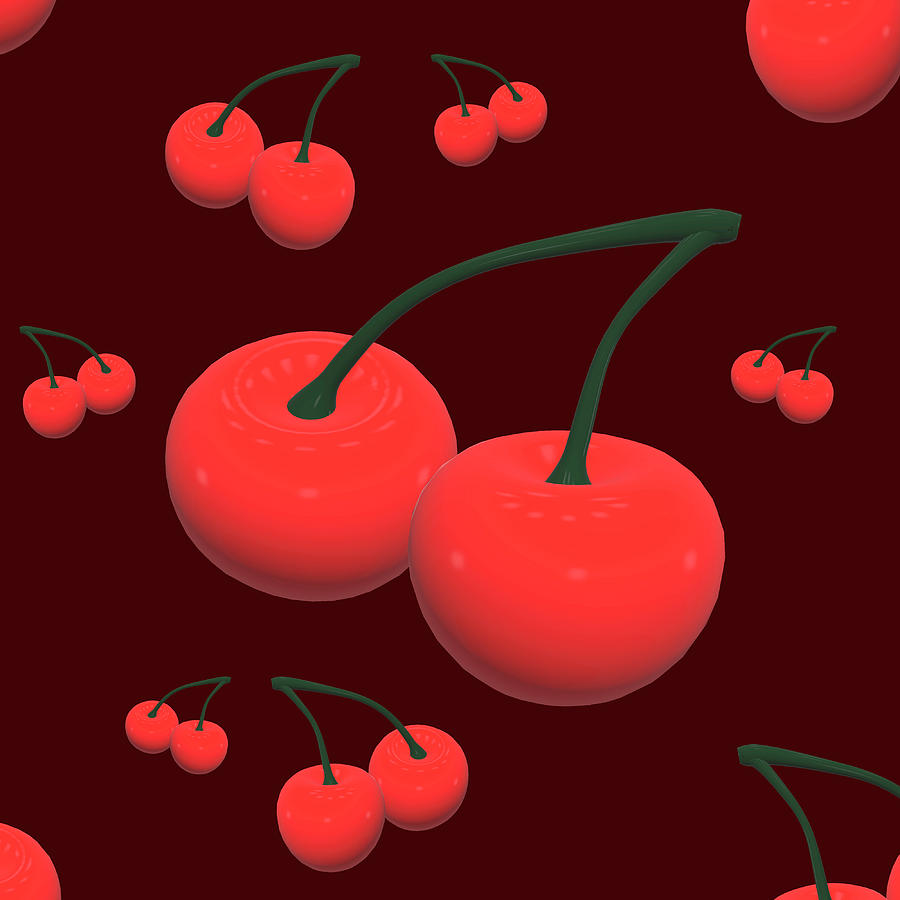 Seamless Repeating Cherry Pattern Photograph